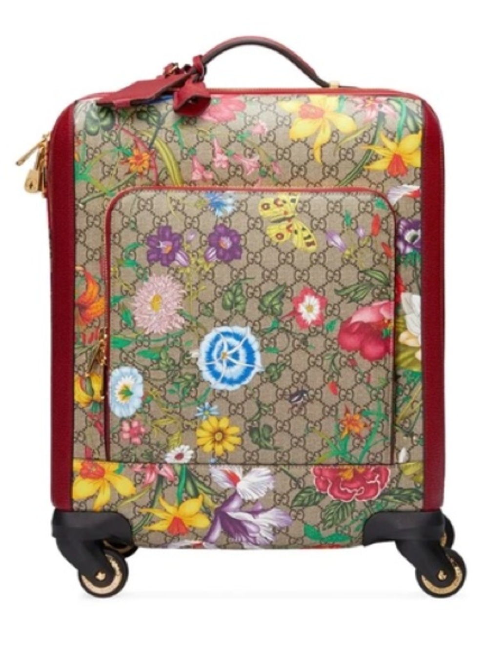 Gucci GG Supreme Flora Carry-On Trolley Suitcase Floral Beige Ebony Michele Era - Picture 2 of 16